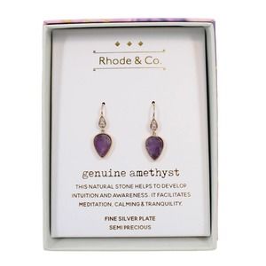 Rhode & Co. Genuine Amethyst Teardrop Dangle Earrings #642844R1HC-AMY